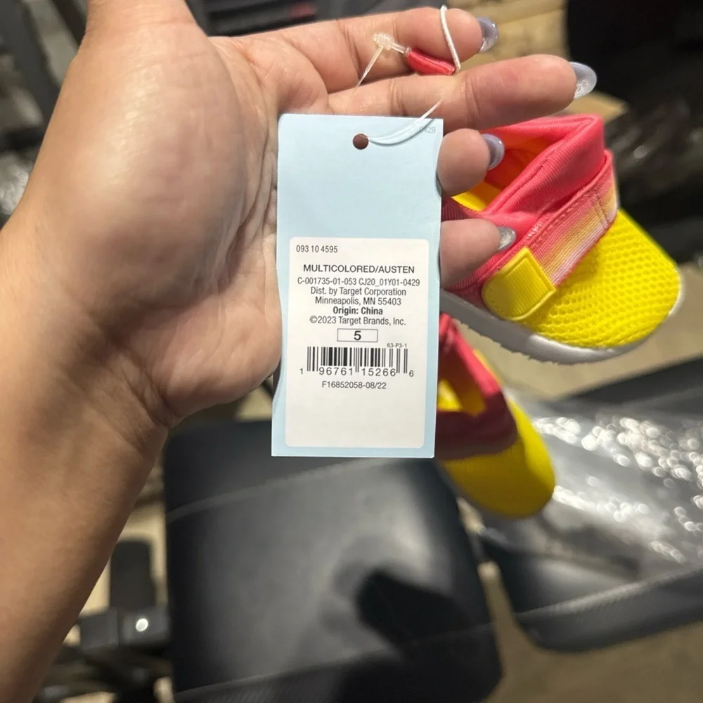Size 5 Target Cat & Jack Pink and Yellow Kids Shoes